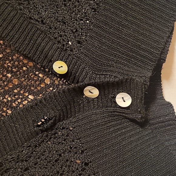 Say What? black crochet cropped cardigan - Picture 3 of 6